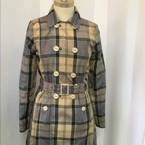 BARBOUR Reversible Tartan/Khaki Trench Coat